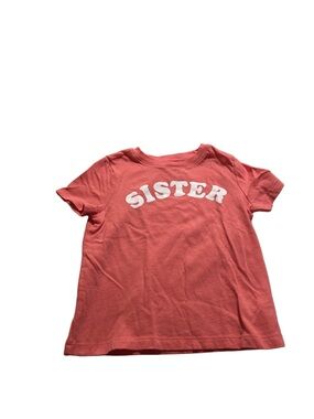 Old Navy Coral Pink Sister T-shirt Size 3T